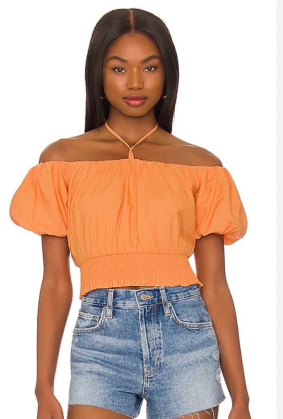 ASTR The Label Aldrin Top Off Shoulder Melon Medium